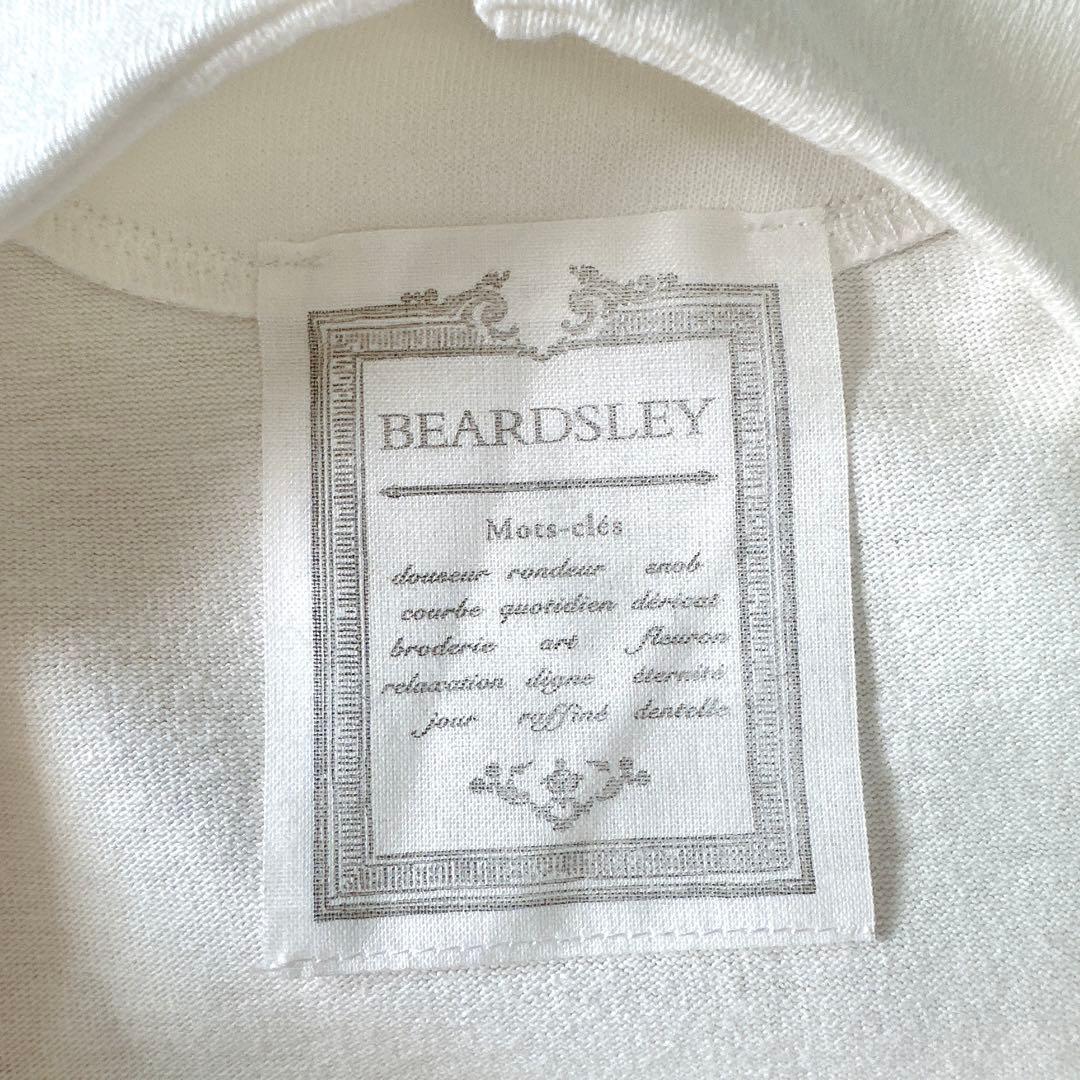 極美品♪ビアズリー レース裏毛チュニック 変形ブラウス 切替 刺繍 近年