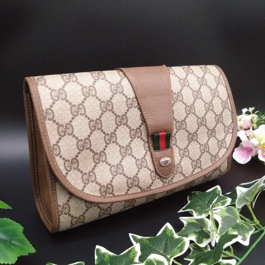 GUCCI クラッチバッグ GGスプリーム柄×シェリーライン 89・01・030
