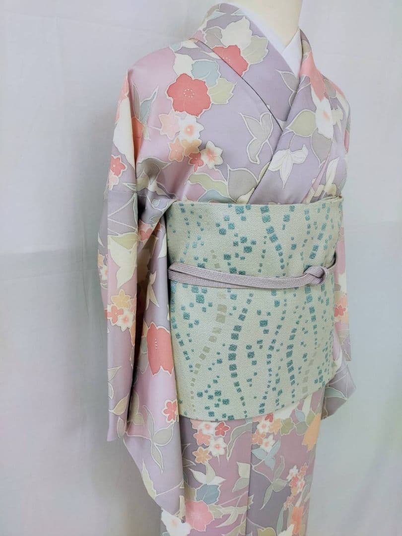 お見分け済　美品　正絹袷　紋意匠　友禅小紋単品