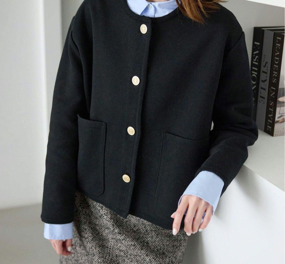 スローブイエナ　ダブルフェイスニットジャケット