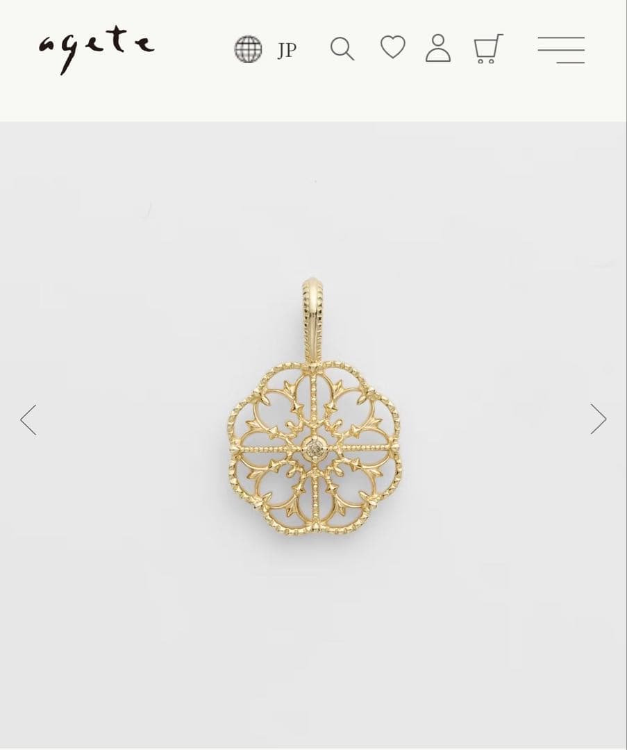 agete K14ダイヤモンド ネックレスチャーム ☆ アガット