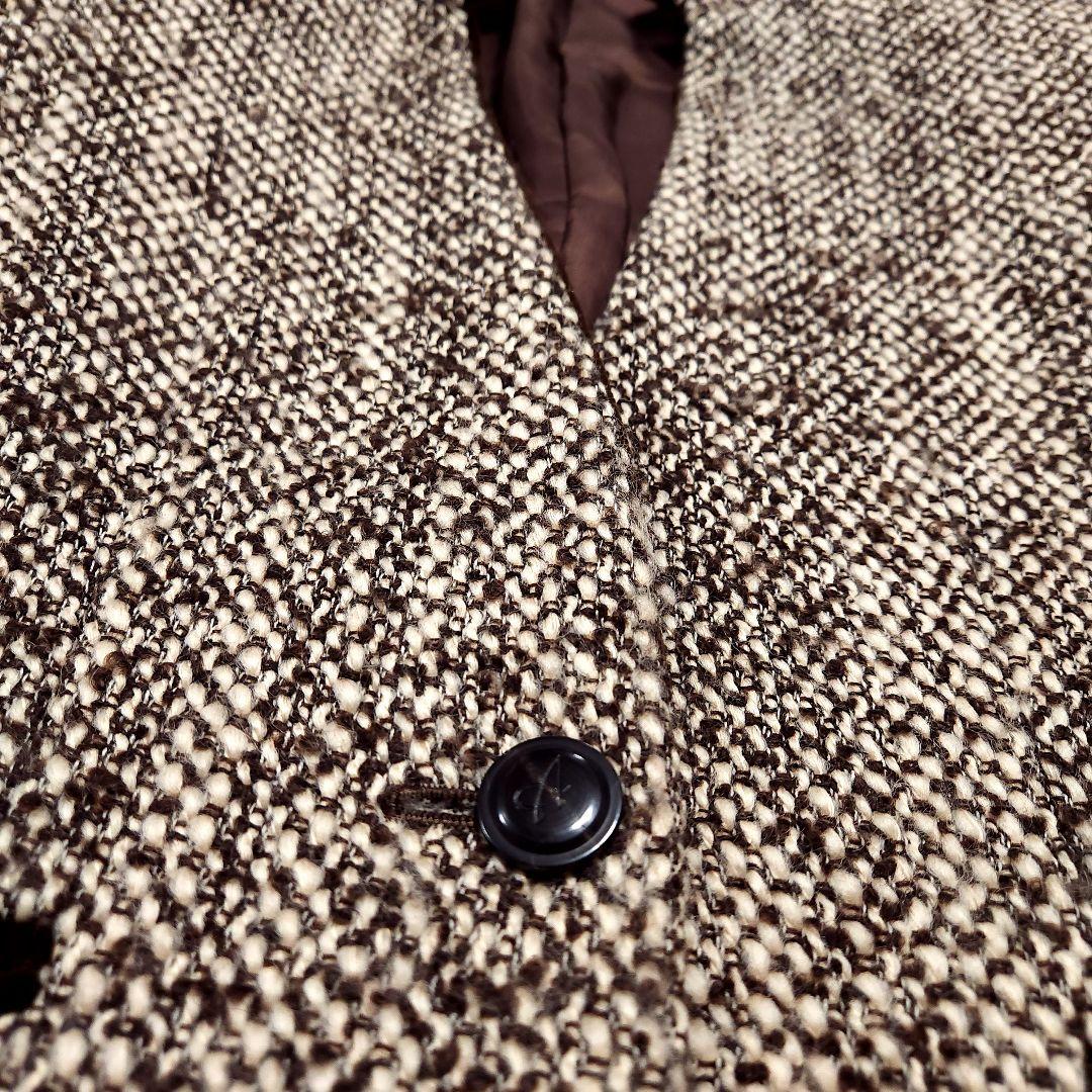 アクアスキュータム スタンドカラー ツイードウール スーツ セットアップ