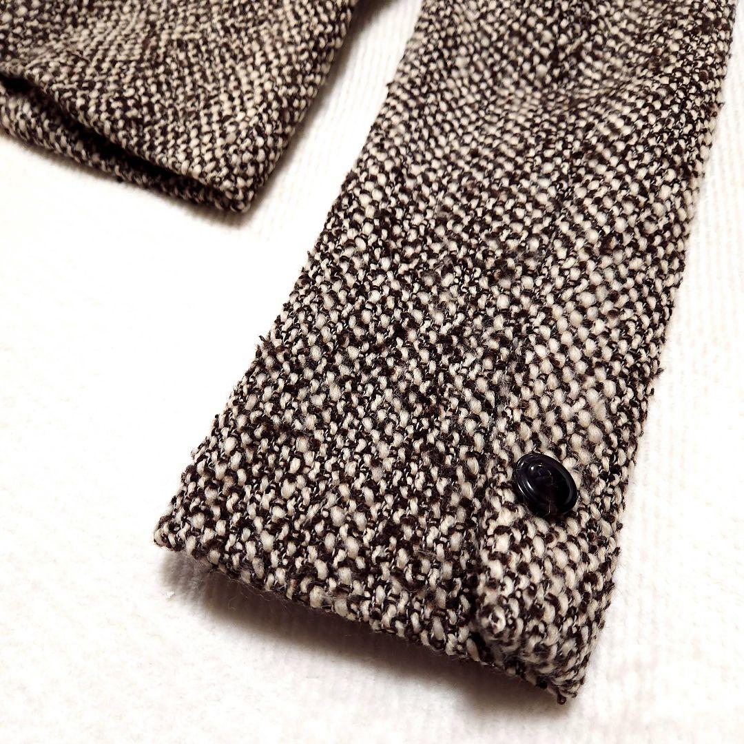 アクアスキュータム スタンドカラー ツイードウール スーツ セットアップ