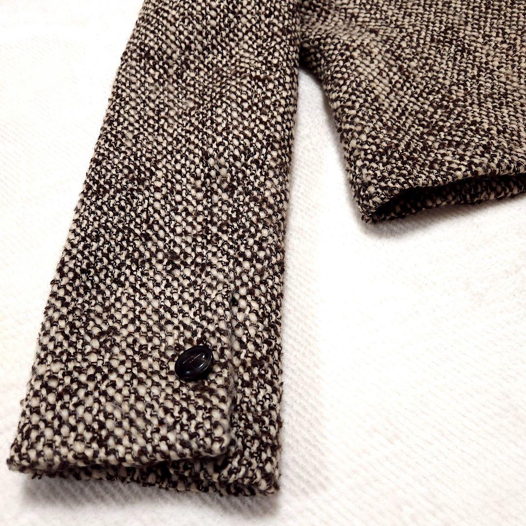 アクアスキュータム スタンドカラー ツイードウール スーツ セットアップ