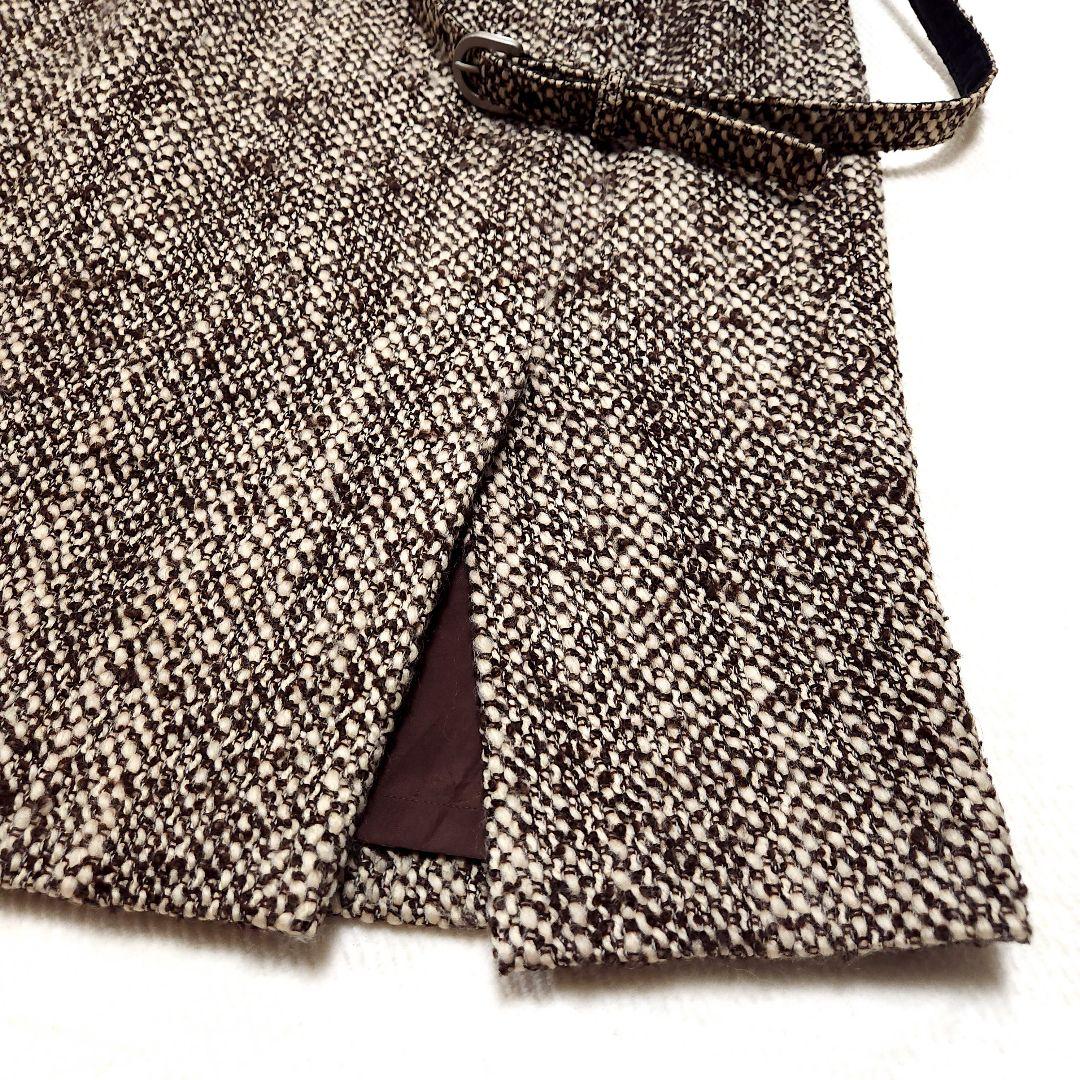 アクアスキュータム スタンドカラー ツイードウール スーツ セットアップ