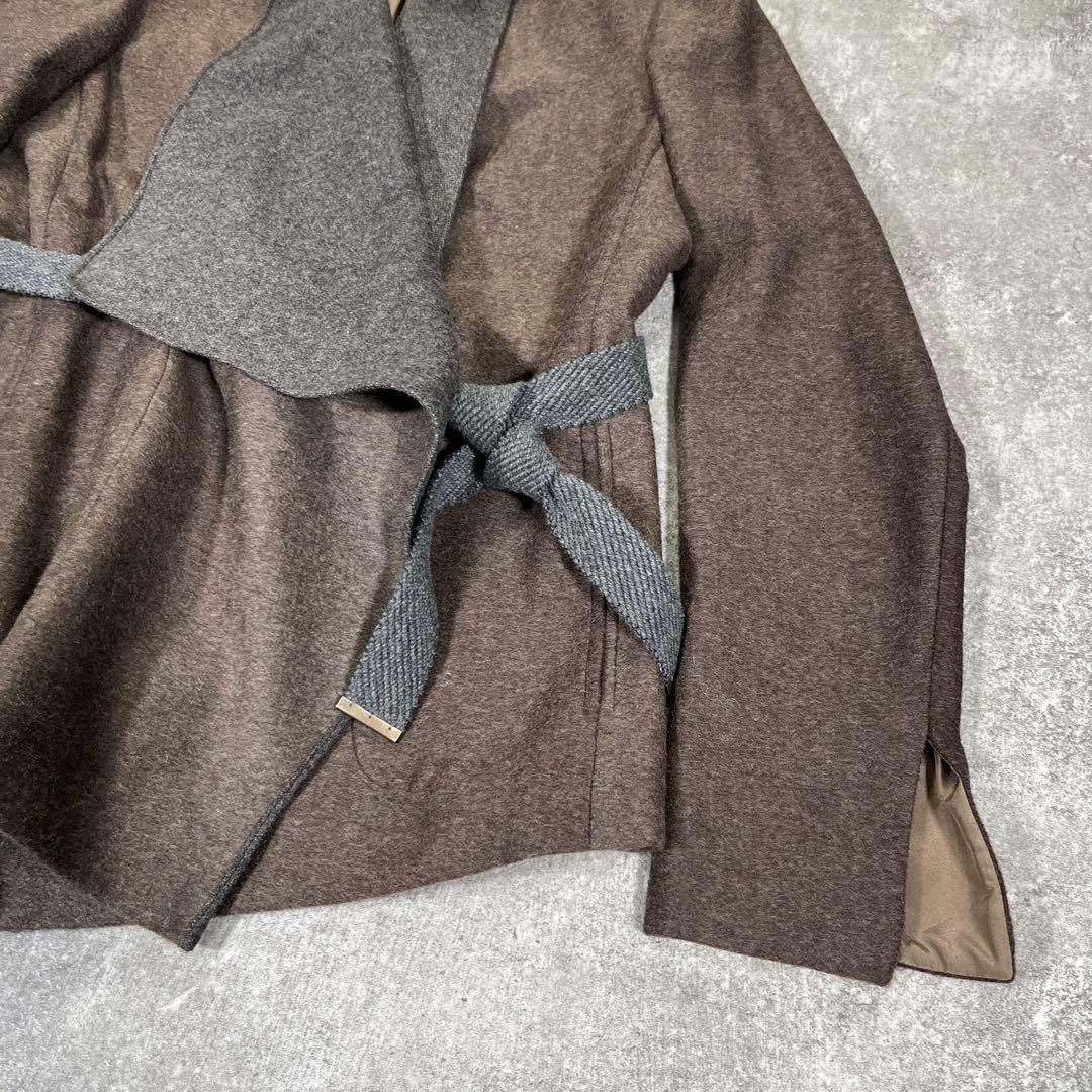 極美品 ブルネロクチネリ　ウール　ジャケット　ベルト　高品質　42 ブラウン