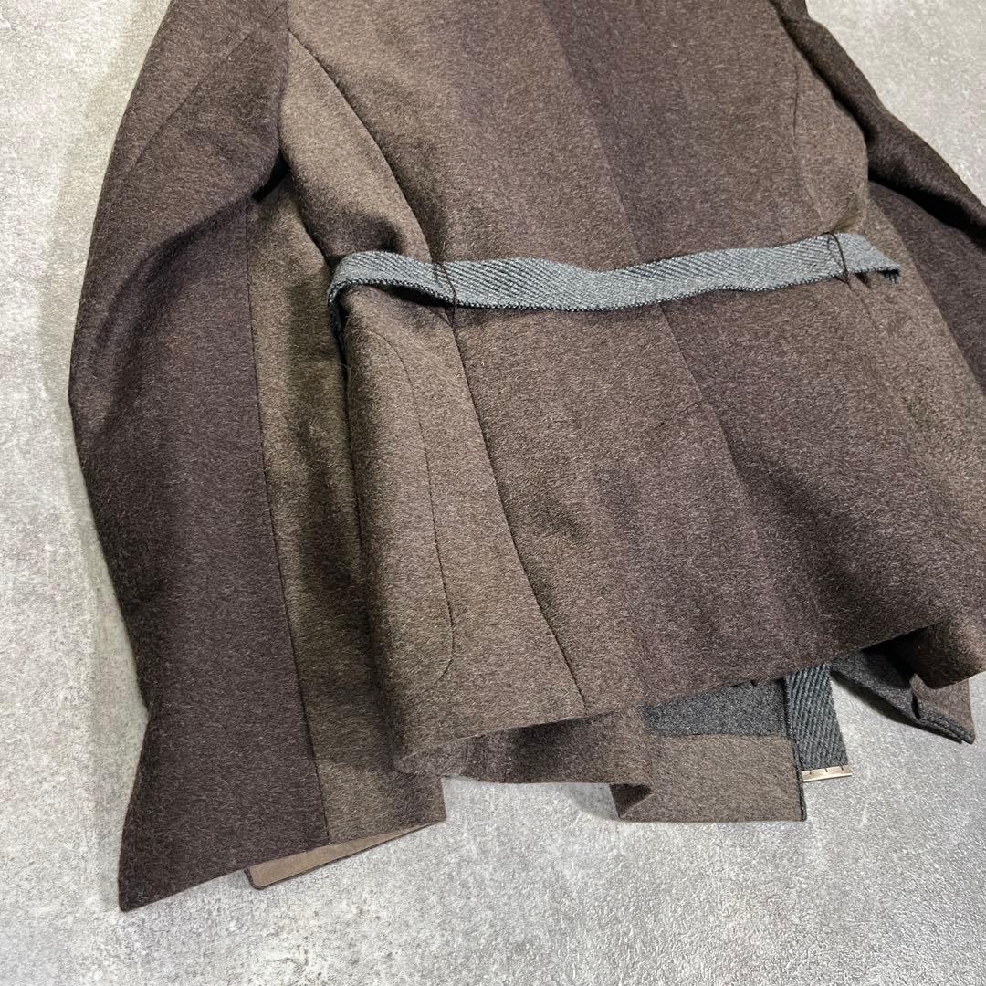 極美品 ブルネロクチネリ　ウール　ジャケット　ベルト　高品質　42 ブラウン