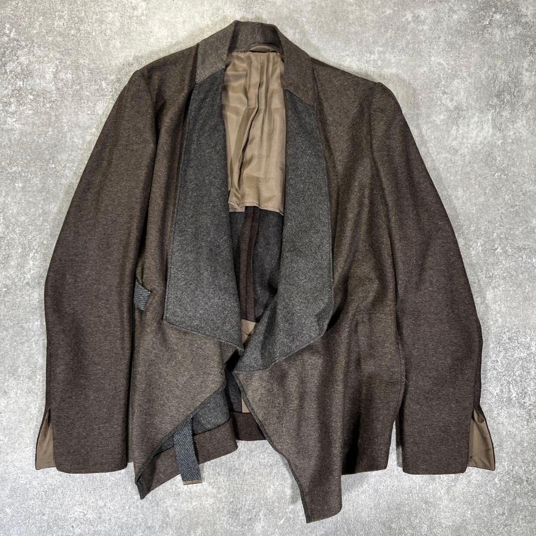 極美品 ブルネロクチネリ　ウール　ジャケット　ベルト　高品質　42 ブラウン