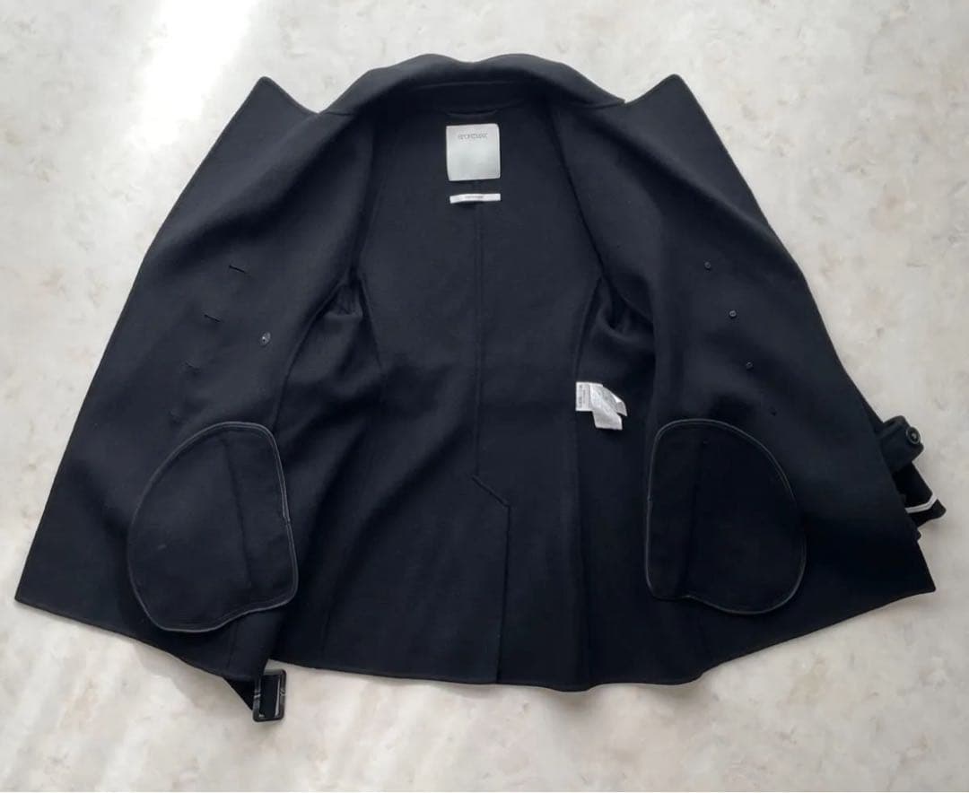 Emma　★SPORT MAX黒ベルテッドコートカシミヤS〜M