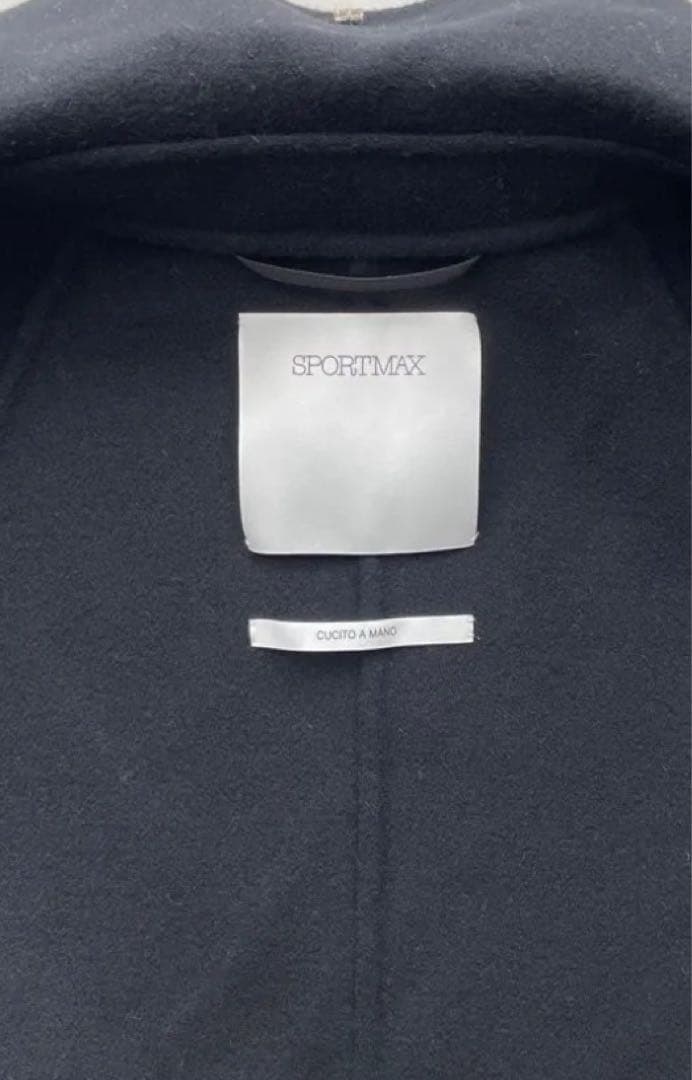 Emma　★SPORT MAX黒ベルテッドコートカシミヤS〜M