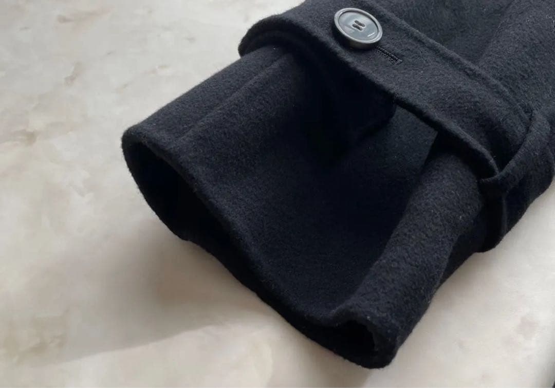 Emma　★SPORT MAX黒ベルテッドコートカシミヤS〜M