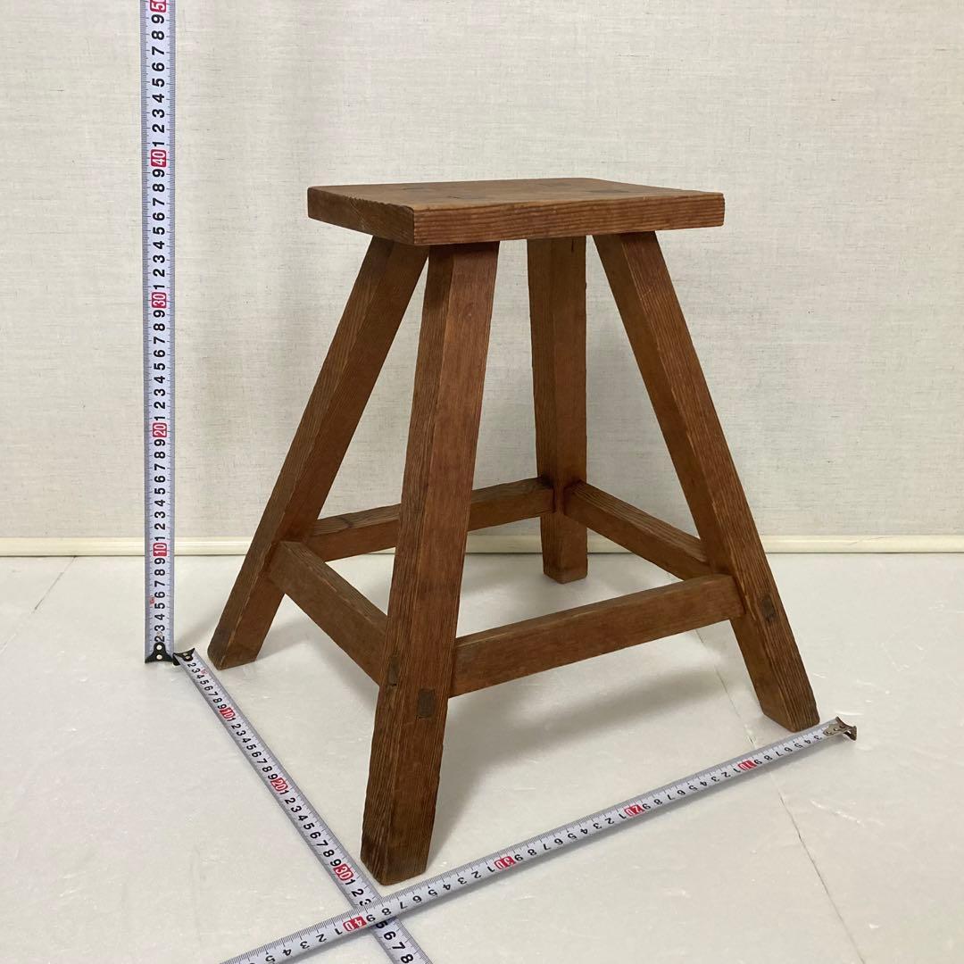 古いスツール チェア 椅子 踏み台 ステップ台 作業椅子 花台 木製 レトロ