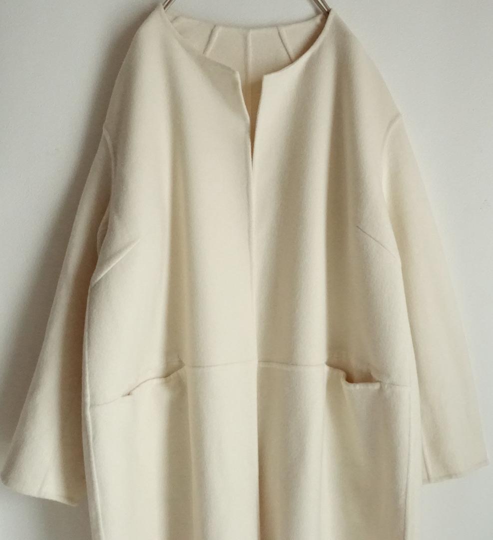 美品ドゥーズィエムクラス☆victorianリバーロングノーカラーコート38