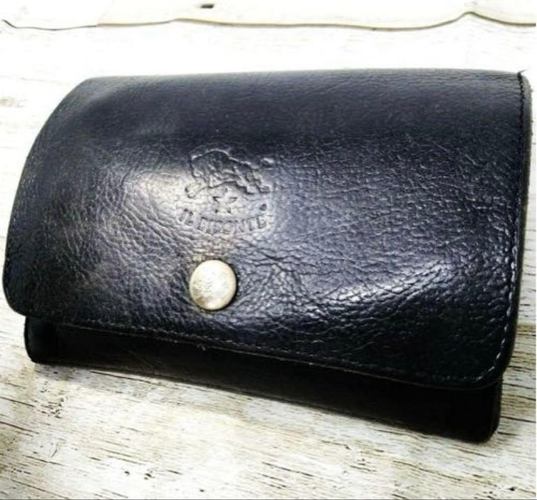 IL BISONTE 2つ折財布　ブラック　バイソン刻印