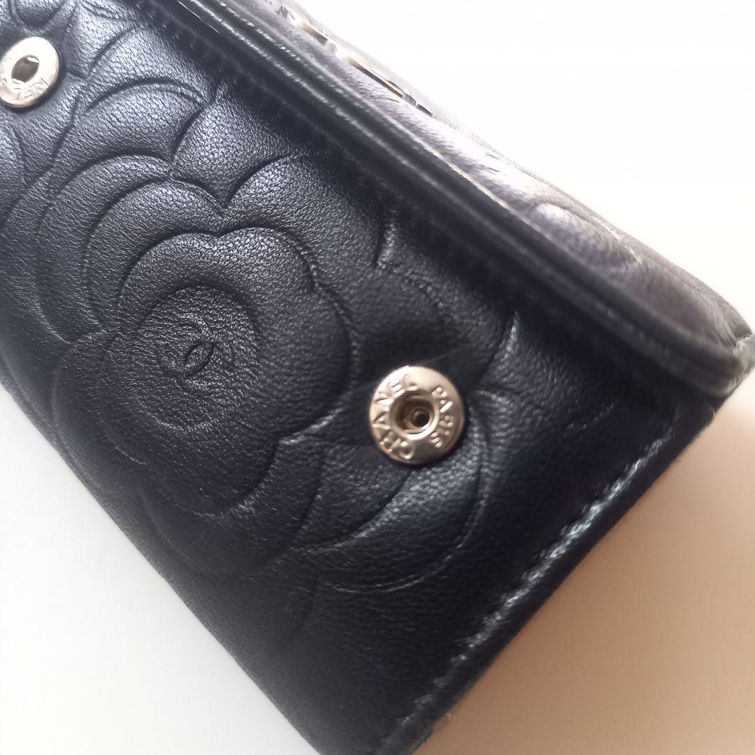 【美品】CHANEL カメリア 6連 キーケース 黒 レザー
