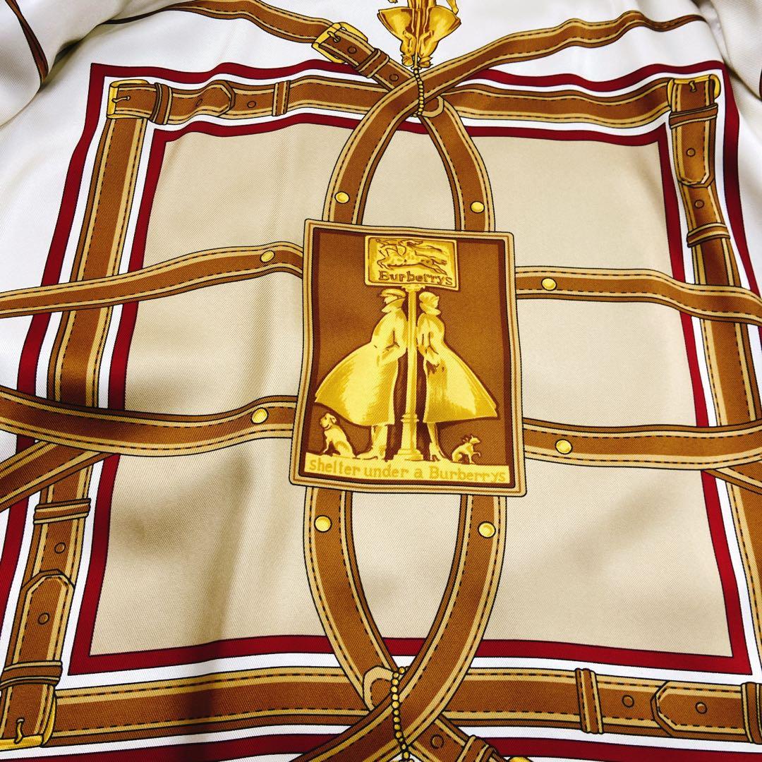 希少！極美品 金タグ バーバリー プレステージコレクション シルク スカーフ柄