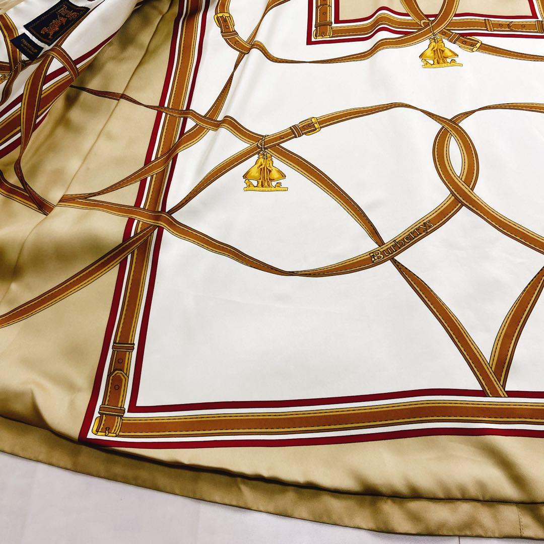 希少！極美品 金タグ バーバリー プレステージコレクション シルク スカーフ柄