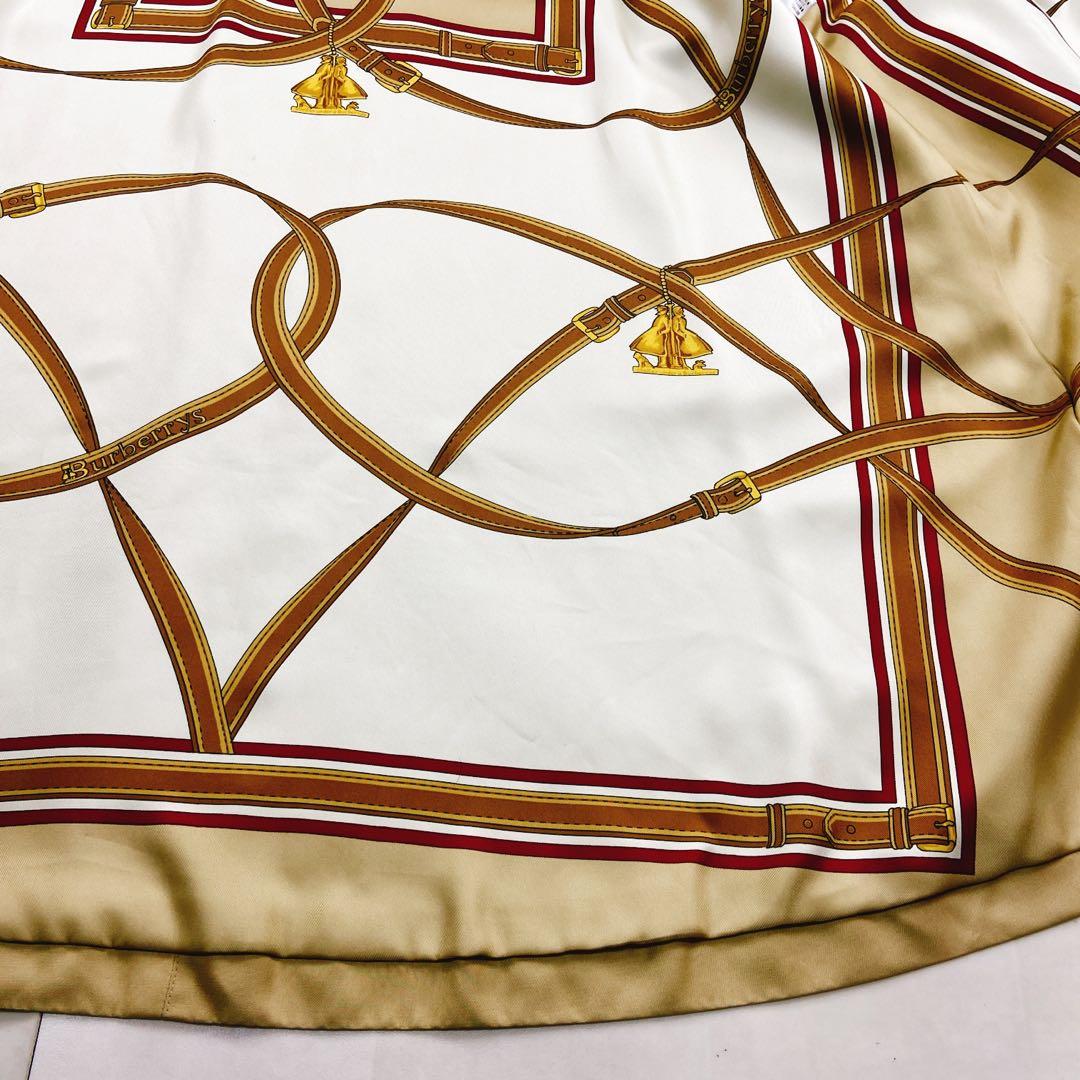 希少！極美品 金タグ バーバリー プレステージコレクション シルク スカーフ柄