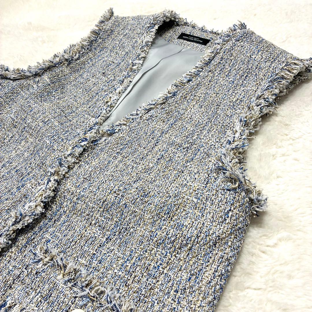 green label relaxing ミックスツイードライクジレ コバルト