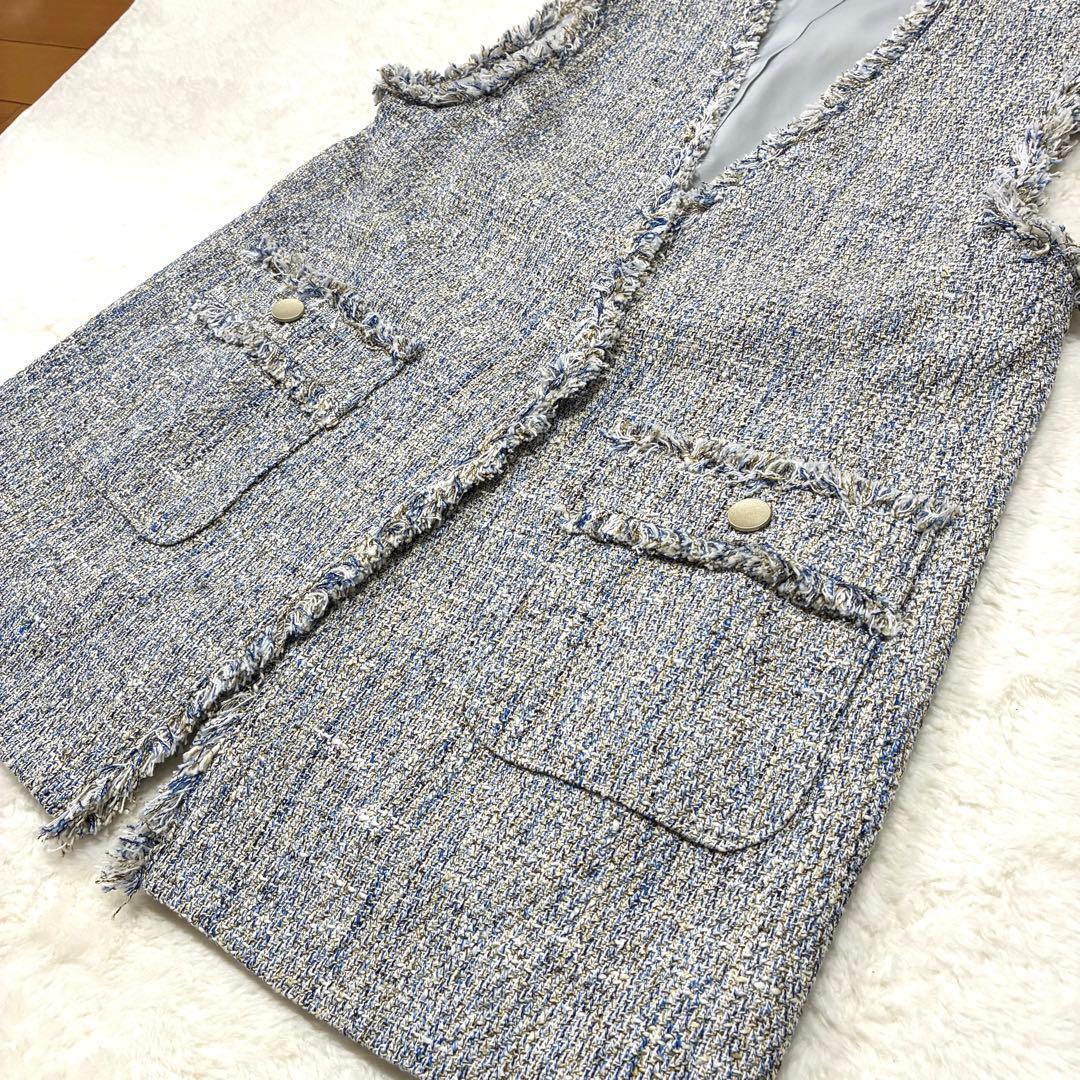 green label relaxing ミックスツイードライクジレ コバルト