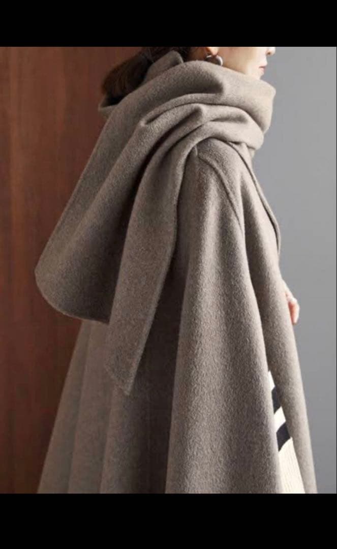 新品未使用　ヴェルメイユパーイエナ ラムカシミアマントコート　グレージュ