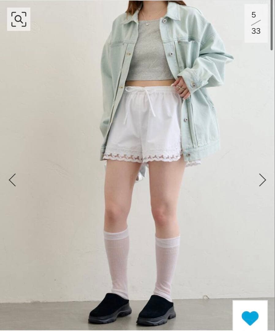 U by SPICK&SPAN サイドレースショートパンツ