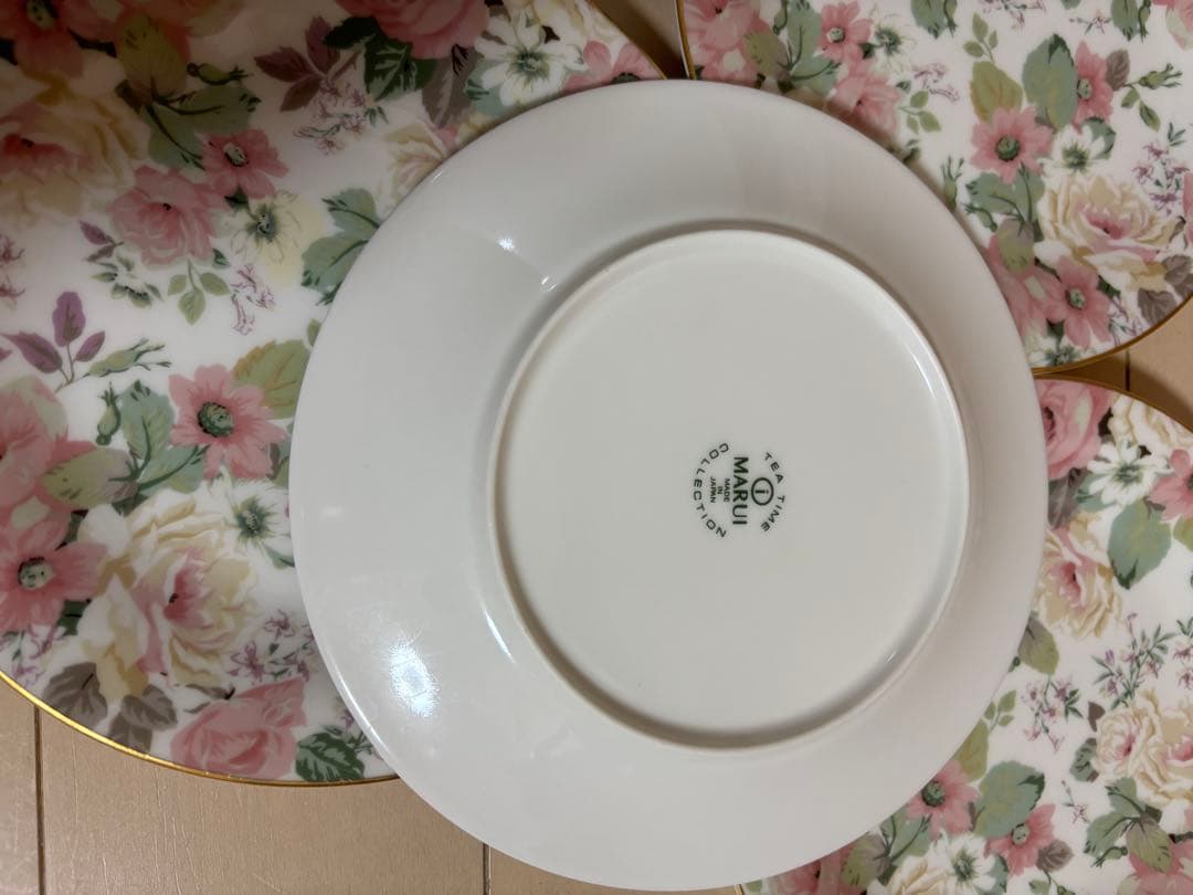 日本製MARUI花柄食器セット ティーポット付き