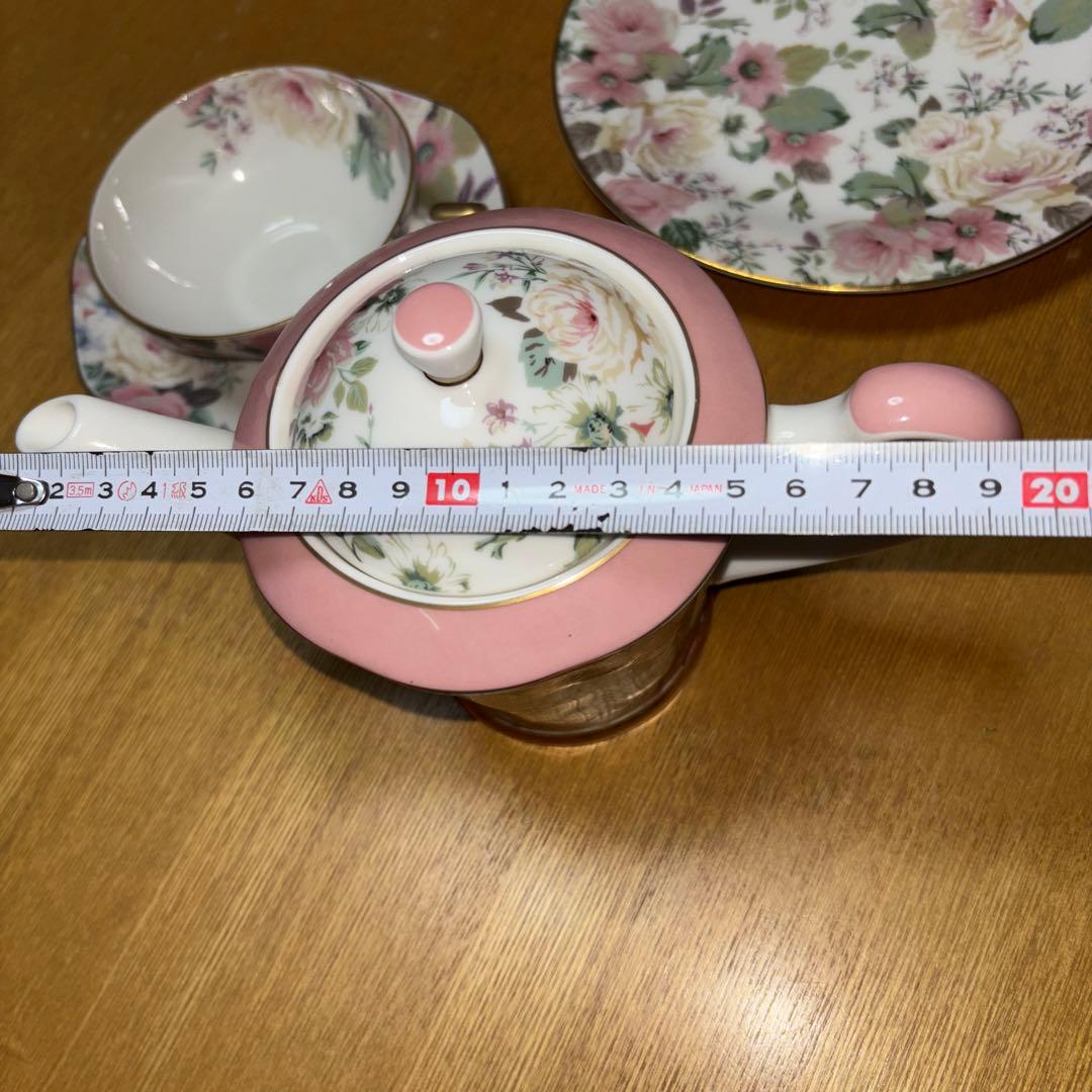 日本製MARUI花柄食器セット ティーポット付き