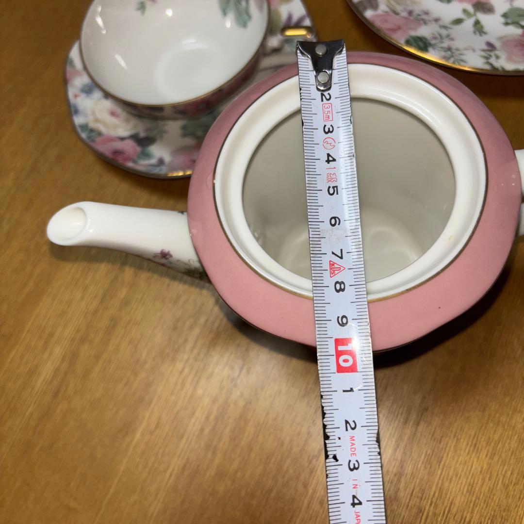 日本製MARUI花柄食器セット ティーポット付き