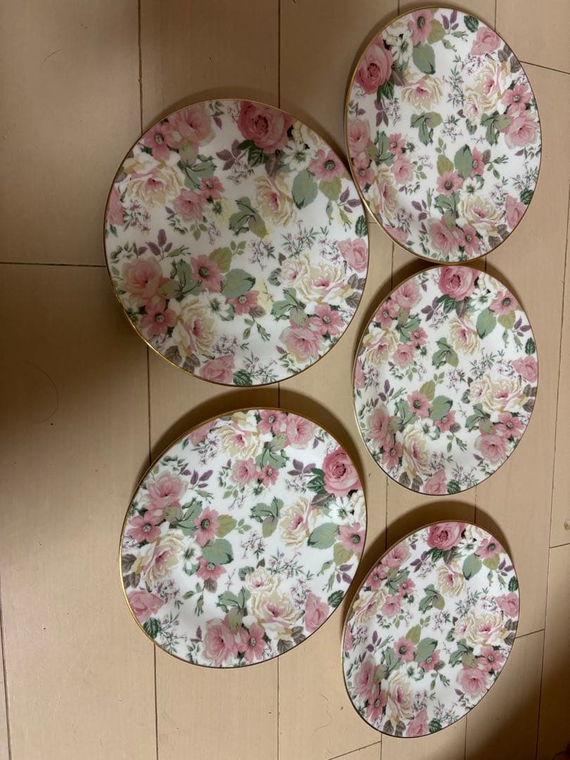 日本製MARUI花柄食器セット ティーポット付き