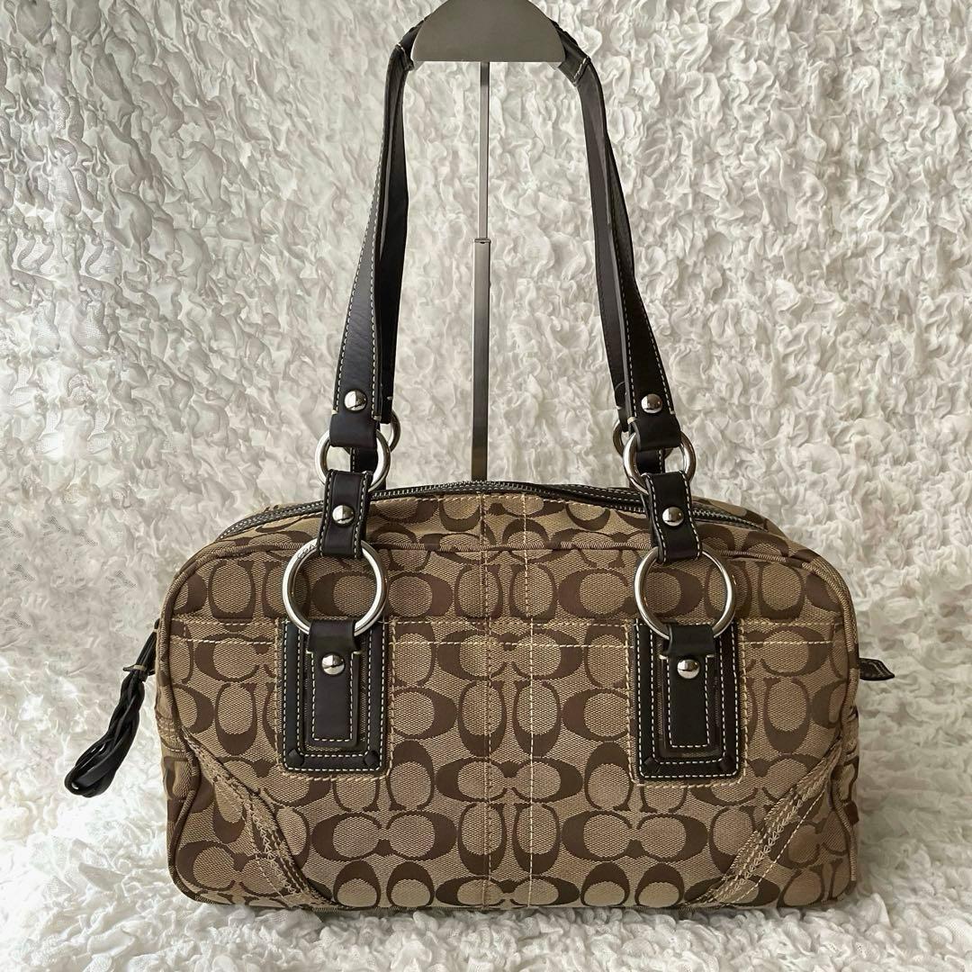 コーチ 10605 シグネチャー ショルダーバッグ キャンバス/レザー