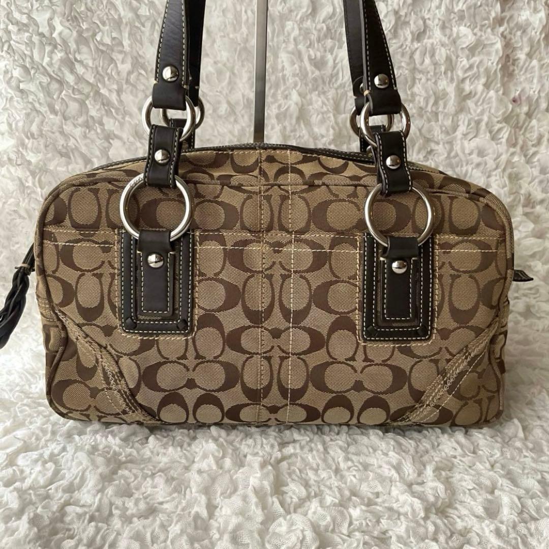 コーチ 10605 シグネチャー ショルダーバッグ キャンバス/レザー