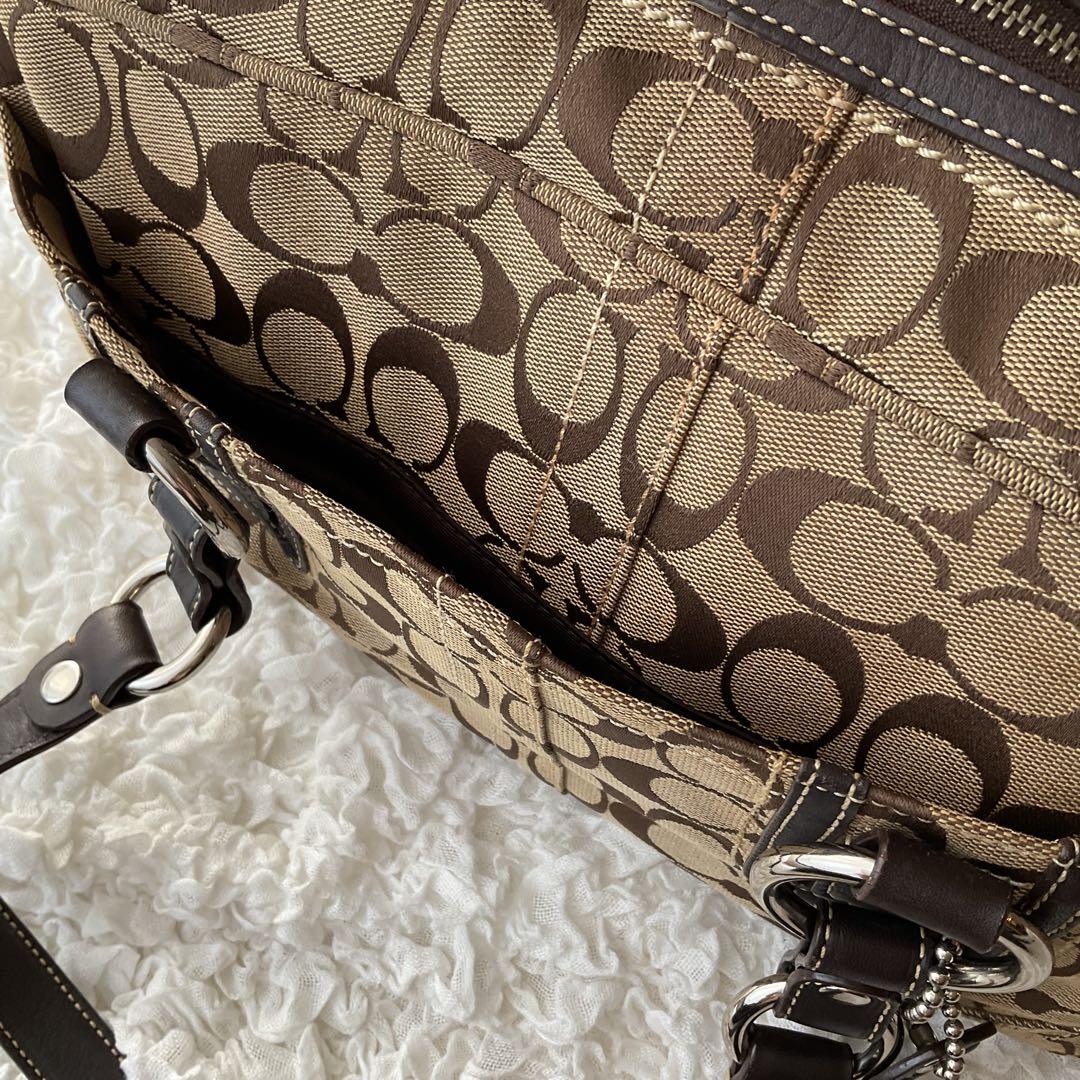 コーチ 10605 シグネチャー ショルダーバッグ キャンバス/レザー