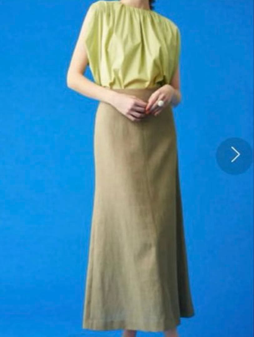 【美品】トゥモローランド　ジレ　ロングスカート　リネン混　セットアップ　ブラウン