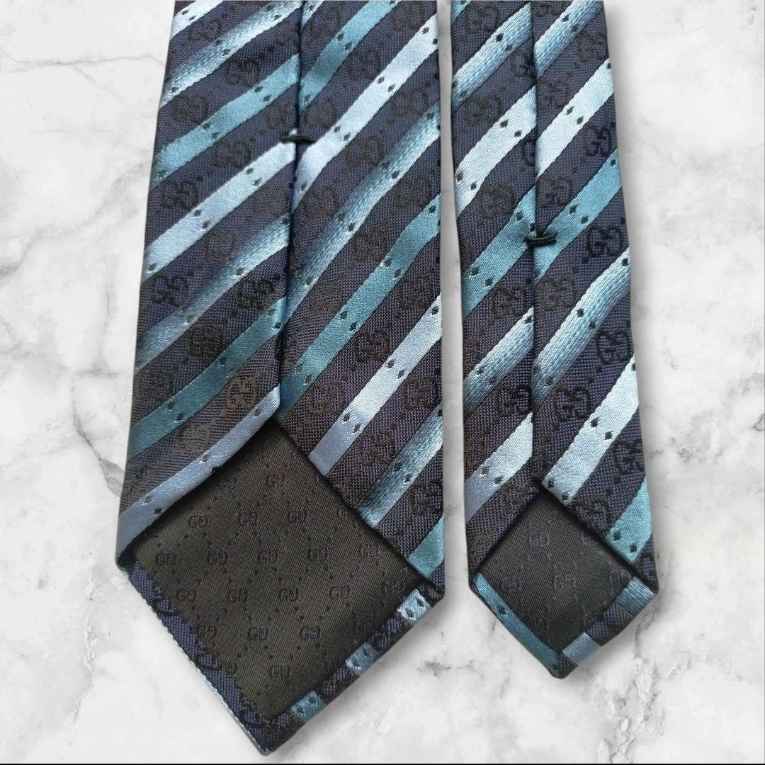 【美品】GUCCI グッチ ストライプ ネクタイ