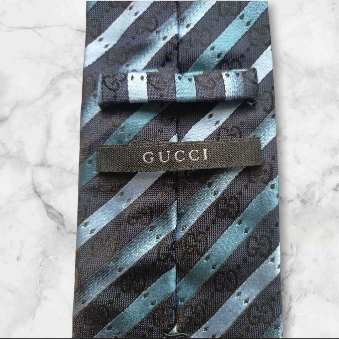【美品】GUCCI グッチ ストライプ ネクタイ