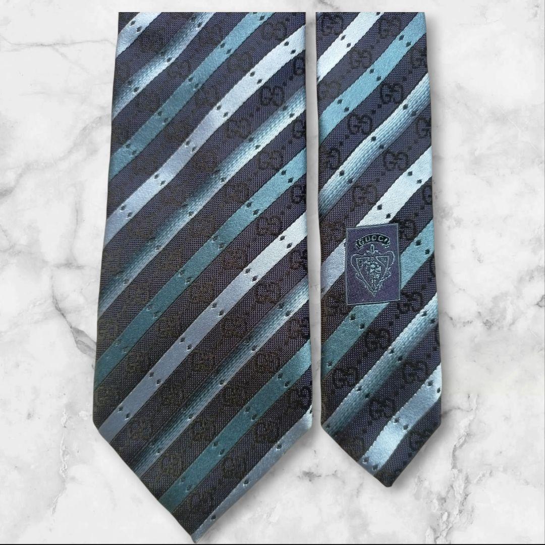 【美品】GUCCI グッチ ストライプ ネクタイ
