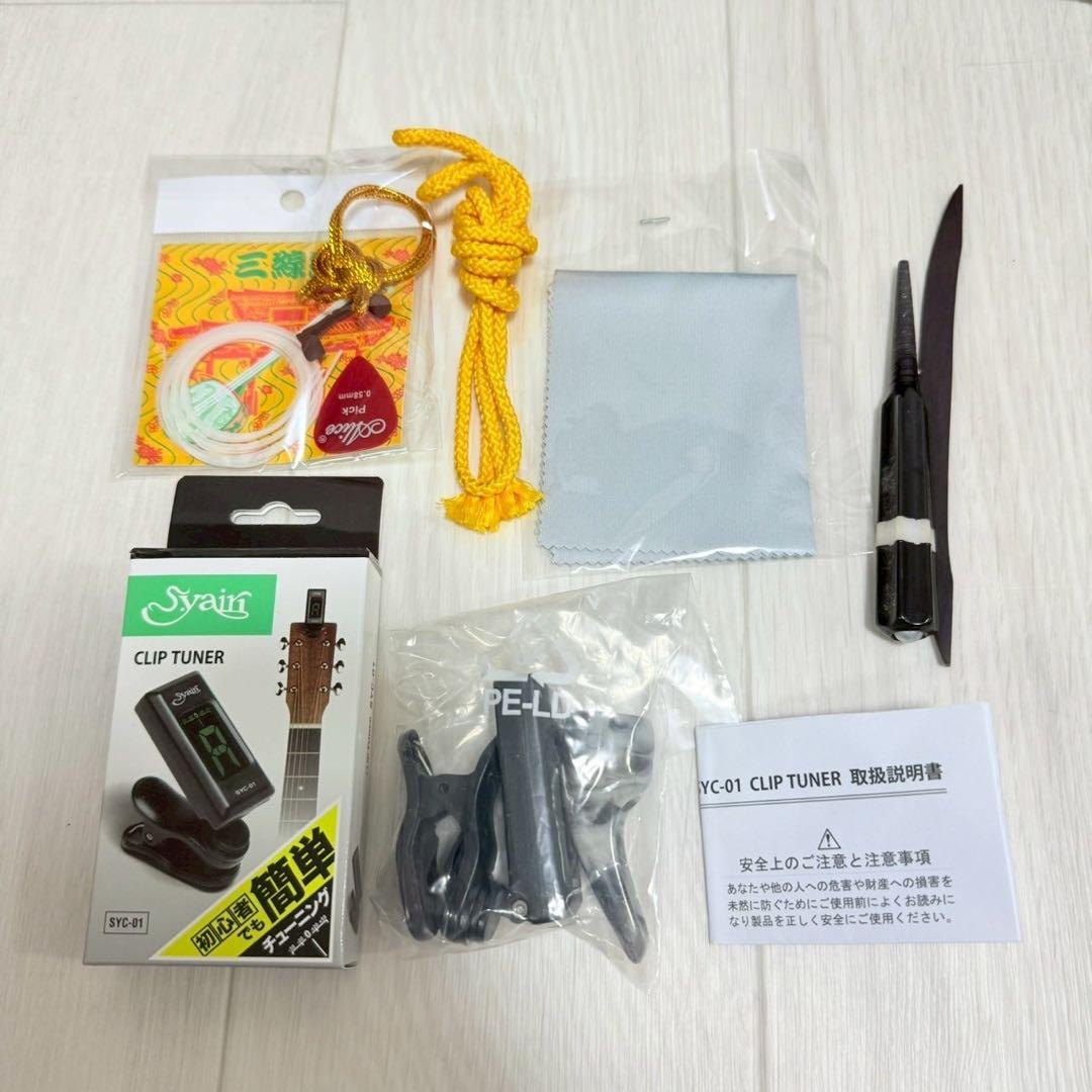 沖縄 三線 特上 人工皮革 蛇柄 ソフトケース 三味線✨付属品多数