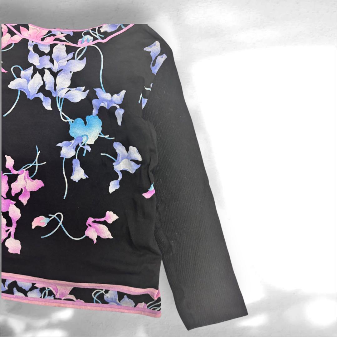 レオナール カシミヤウール　 ビジュー ブラウス ニット トリム　40（H1