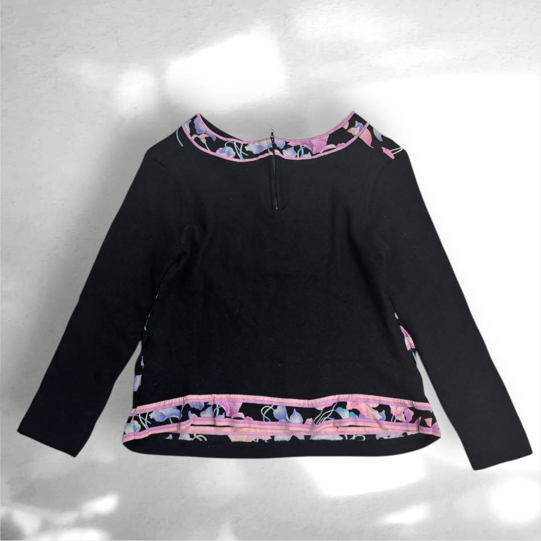 レオナール カシミヤウール　 ビジュー ブラウス ニット トリム　40（H1