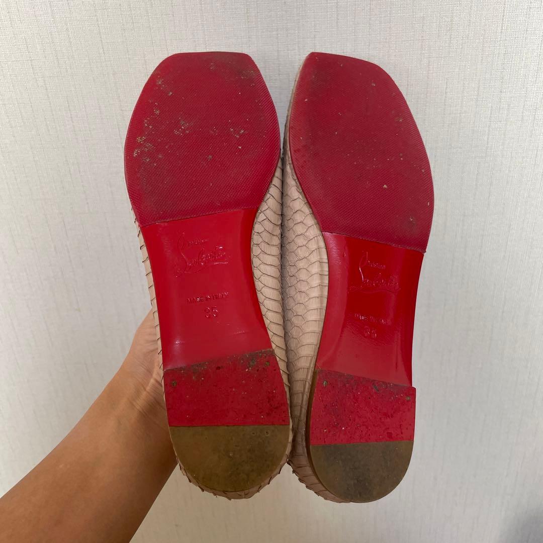 Christian Louboutin⭐︎ヘビ革フラットパンプス　バレエシューズ