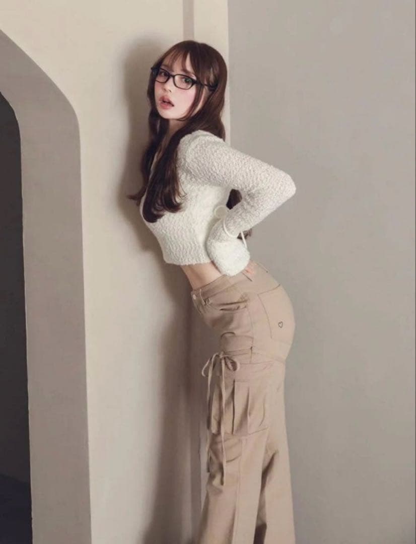 パンツ andmary Heart point cargo pants beige S