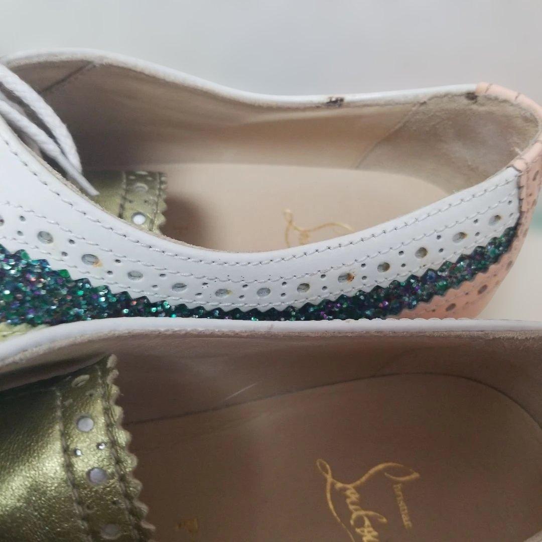 ターコイズ グリッター カジュアルシューズ　ルブタン