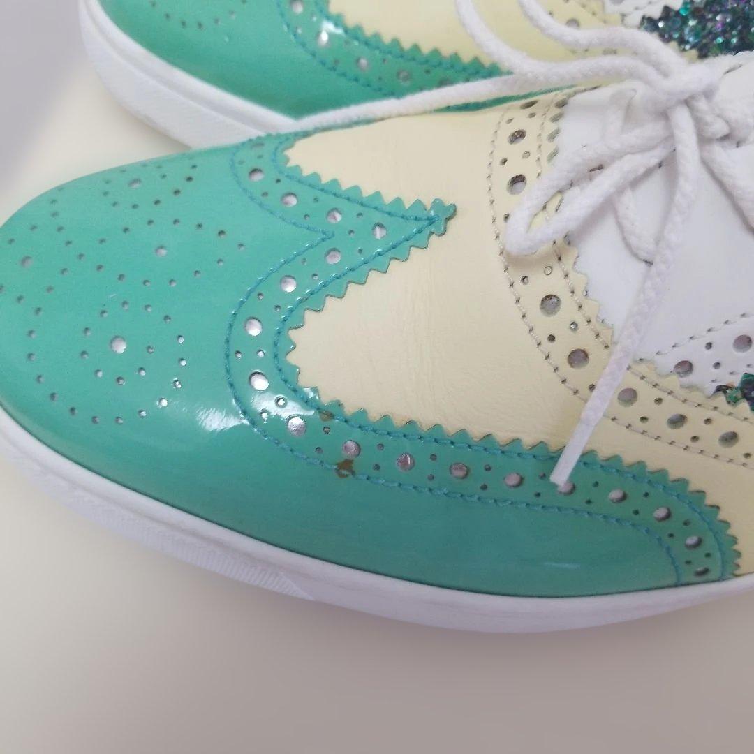 ターコイズ グリッター カジュアルシューズ　ルブタン
