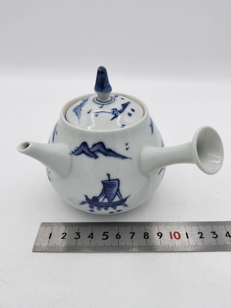 c725 煎茶　急須　山水 平安白鳳 茶道具 古物　京都