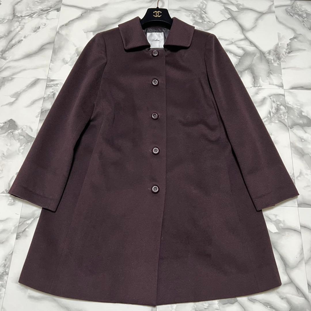 【美品】レリアン　ロロピアーナ　カシミヤ100% 大きいサイズ 13＋ ボルドー