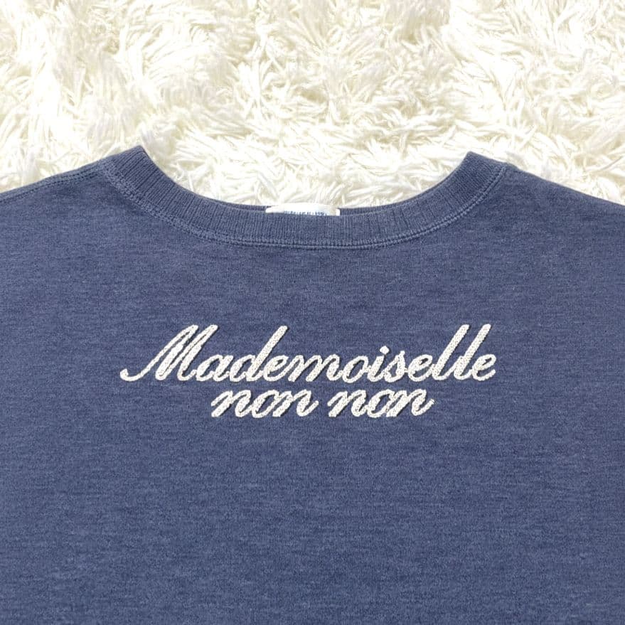 マドモアゼルノンノン【新品未使用】スーピマ裏毛　ロゴ刺繍 スウェット カットソー