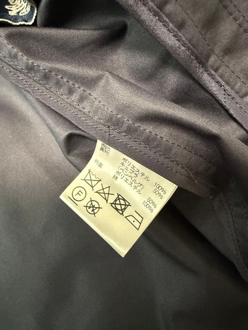 美品　アクアスキュータム　ステンカラーコート　ネイビー　チェック