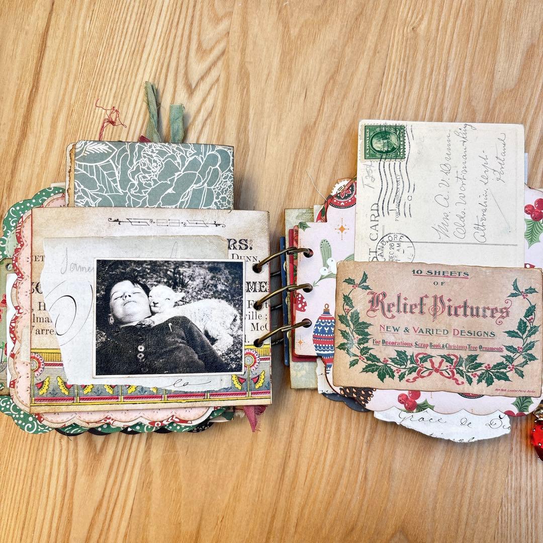 クリスマス& Happy New Year コラージュ　ジャンクジャーナル