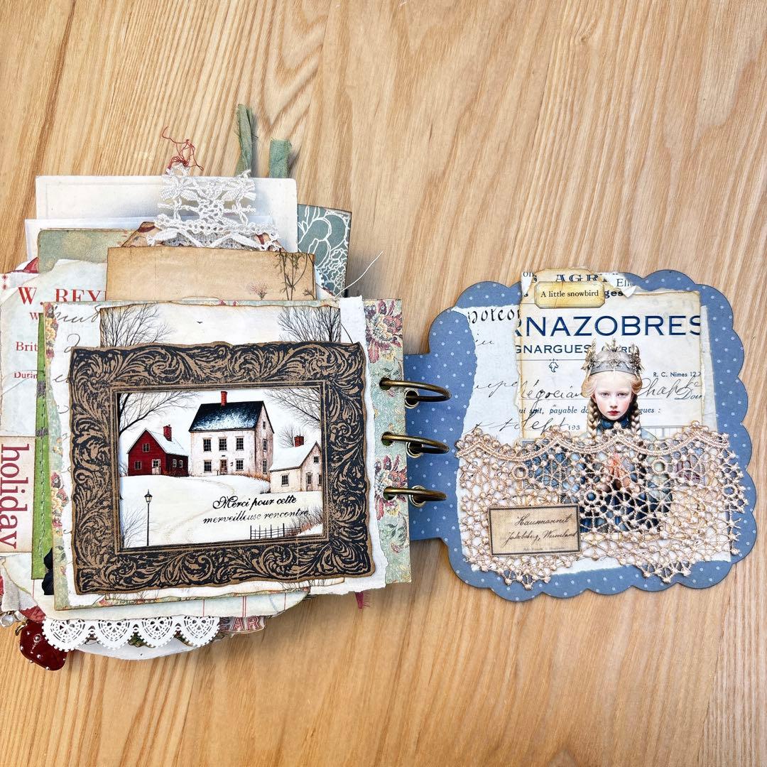 クリスマス& Happy New Year コラージュ　ジャンクジャーナル